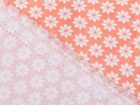 Оранжевая ткань с белыми ромашками хлопок