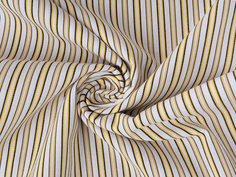 Поплин полоска ЗАРАНО МОККА из поликоттона - бежевый