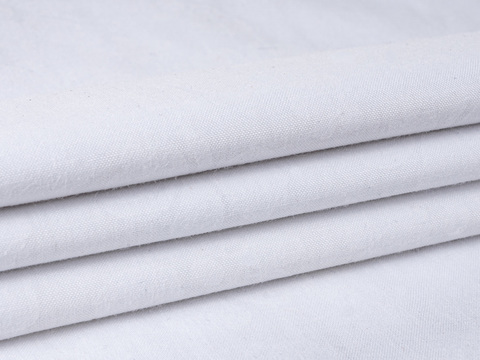 Лёгкая белая ткань с цветочным орнаментом из полиэстера и хлопка