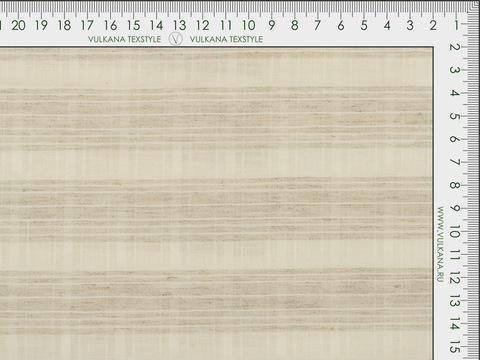 Ткань в светло бежевую полоску из хлопка вискозы и льна