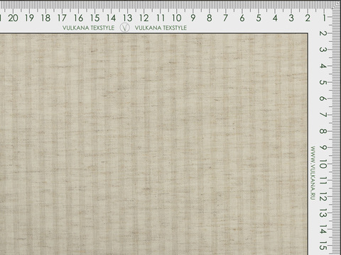 Ткань в узкую бежевую полоску из хлопка вискозы и льна