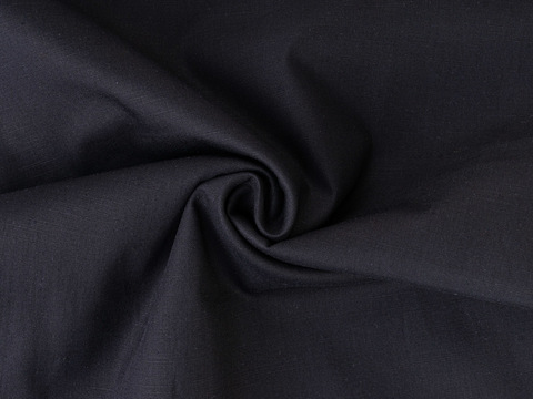 Однотонная чёрная хлопковая ткань
