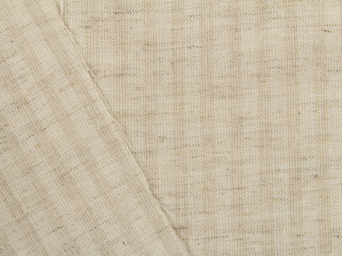 Ткань в узкую бежевую полоску из хлопка вискозы и льна