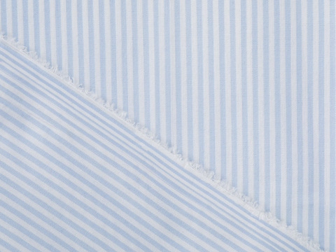 Поплин в полоску ЛЮКСФОРМ поликоттон с лайкрой - голубой