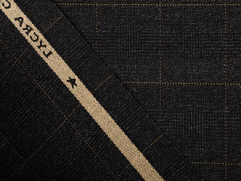 Серый твид в бежевую клетку из полиэстера вискозы и лайкры