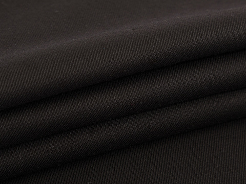 Чёрная костюмная ткань из хлопка полиэстера вискозы и лайкры