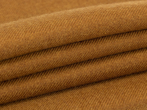 Однотонная плотная ткань горчичного цвета из полиэстера и вискозы
