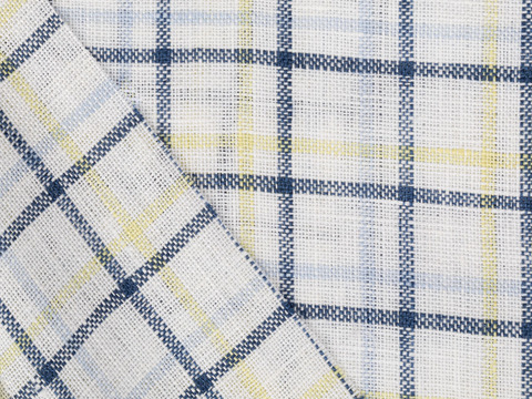 Натуральный лен в клетку ПИНАКАЛ - белый-зеленый