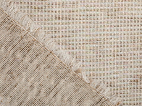 Светло-коричневая ткань под лён из полиэстера и хлопка