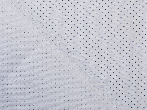 Поплин ПОЛЬКА из поликоттона - белый-голубой