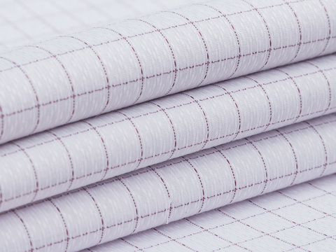 Жаккард рубашечный в клетку МАЙНДФУЛ - бордовый