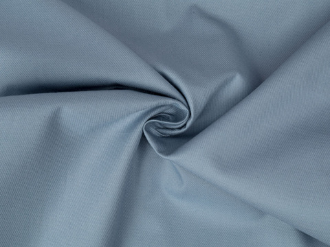 Однотонная ткань серо-голубого цвета из хлопка