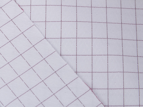 Жаккард рубашечный в клетку МАЙНДФУЛ - бордо