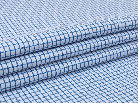 Поплин КУЛТЕКС из поликоттона - белый-голубой