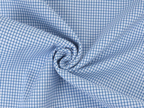 Поплин КУЛТЕКС из поликоттона - белый-голубой