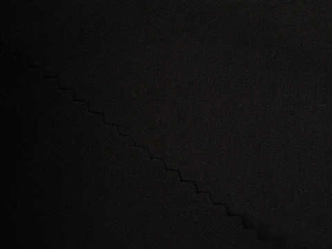 Однотонная лёгкая ткань чёрного цвета из полиэстера хлопка и эластана