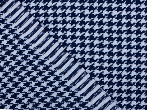 Гусиная лапка ШАНЕЛЬ смесовая - синий-белый