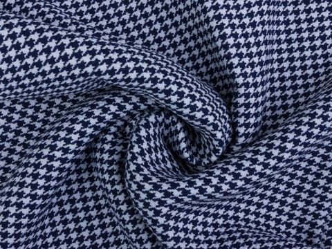 Гусиная лапка ШАНЕЛЬ смесовая - синий-белый