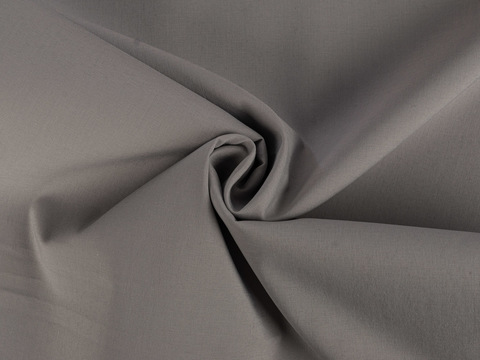 Однотонная лёгкая ткань серого цвета из полиэстера хлопка и эластана