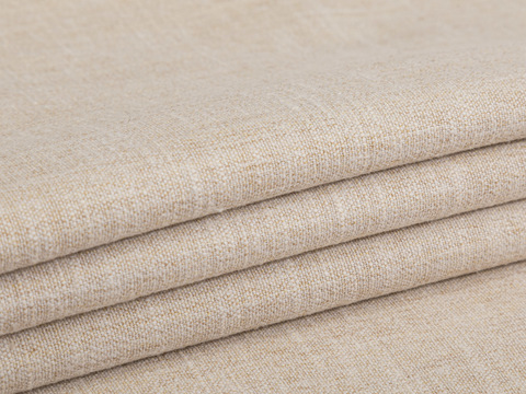 Костюмная ткань нейтрального ванильного оттенка из полиэстера и хлопка