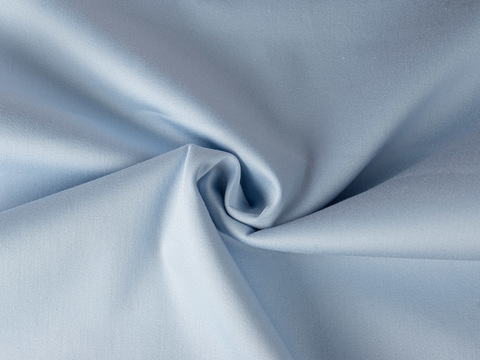 Однотонная ткань небесно-синего цвета из хлопка и лайкры