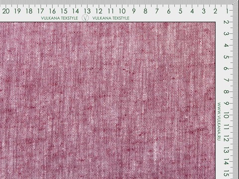 Ткань бордового цвета под лён из полиэстера и хлопка