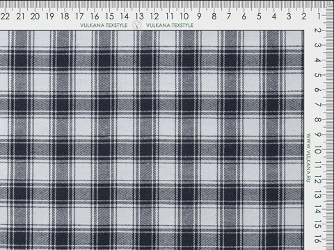 Фланель ХУНГАМА из поликоттона - синий-белый