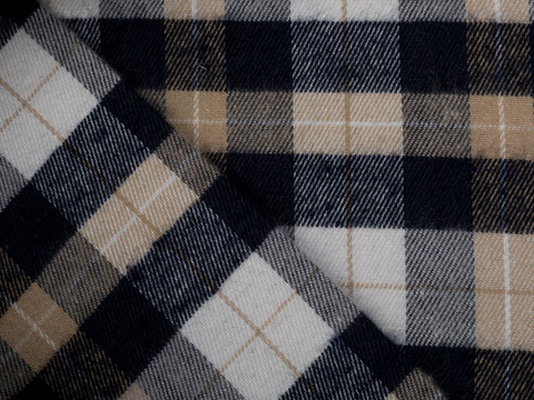 Фланель ХУНГАМА из поликоттона - темно синий-бежевый