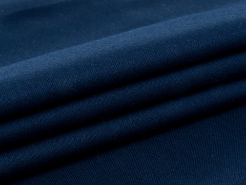 Синяя однотонная саржа из хлопка и полиэстера