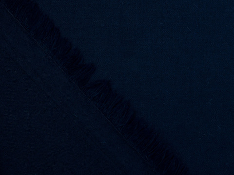 Синяя однотонная саржа из хлопка и полиэстера