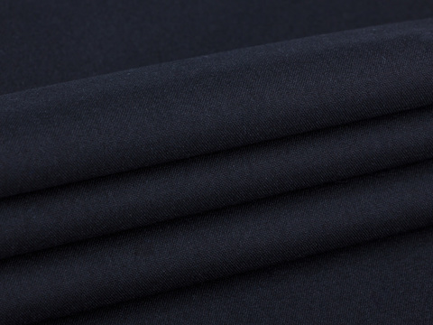 Чёрная однотонная ткань из полиэстера вискозы и лайкры