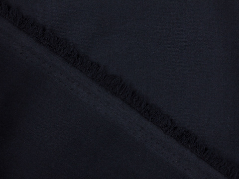 Чёрная однотонная ткань из полиэстера вискозы и лайкры