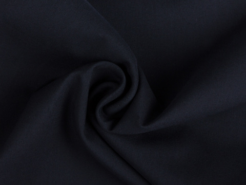 Чёрная однотонная ткань из полиэстера вискозы и лайкры