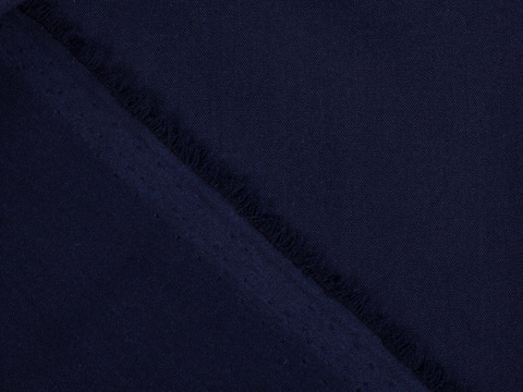 Тёмно-синяя однотонная ткань из полиэстера вискозы и лайкры