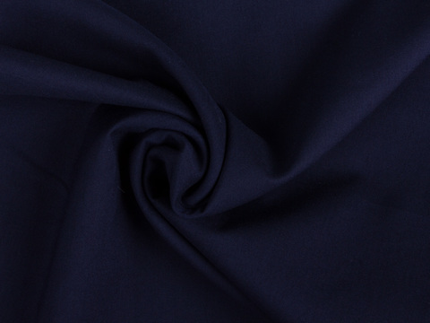 Тёмно-синяя однотонная ткань из полиэстера вискозы и лайкры
