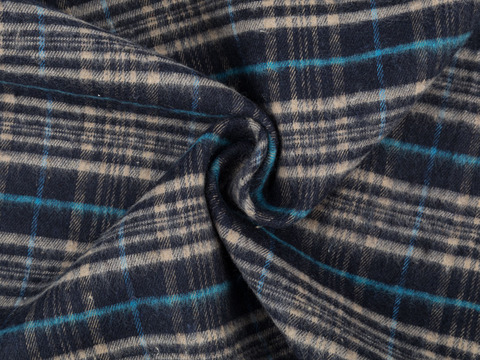 Фланель ХУНГАМА из поликоттона - синий-бежевый