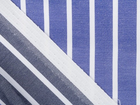 Твил двухсторонний в полоску - синий-голубой