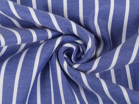 Твил двухсторонний в полоску - синий-голубой