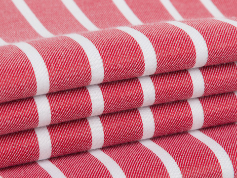 Твил двухсторонний в полоску - черный-красный