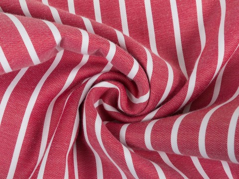 Твил двухсторонний в полоску - черный-красный
