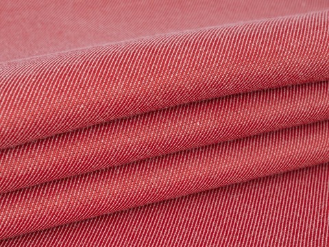 Твил двухсторонний из поликоттона - черно-красный