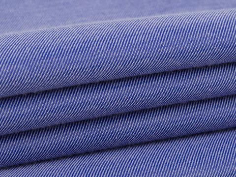 Двусторонняя ткань с синей и голубой сторонами из полиэстера и хлопка