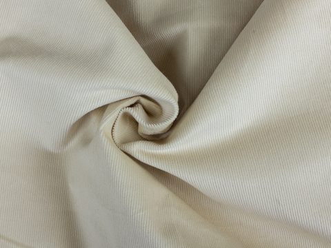 Вельвет мягкого бежевого цвета из хлопка и лайкры