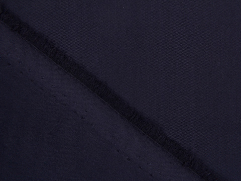 Однотонный тёмно-синий поплин из полиэстера и вискозы