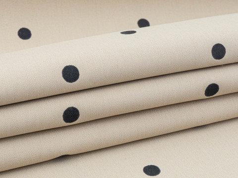 Поплин принт горошек МАСТЕР ПОЛЬКА из полиэстера - бежевый