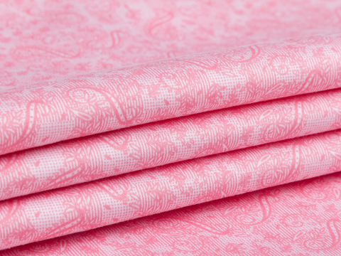 Розовая ткань с цветочным принтом хлопок