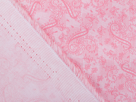 Розовая ткань с цветочным принтом хлопок
