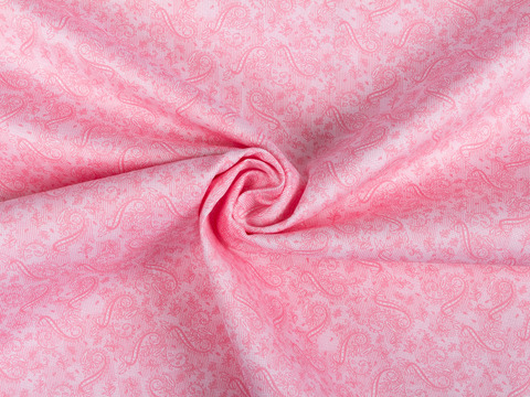 Розовая ткань с цветочным принтом хлопок