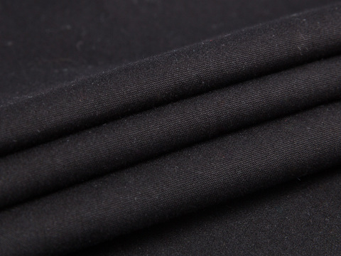 Чёрная однотонная ткань из полиэстера и хлопка