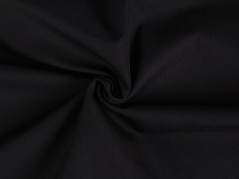 Чёрная однотонная ткань из полиэстера и хлопка